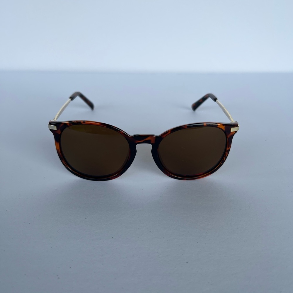 Cole Haan darkTortoise polarized Shell Sunglasses with Gold Accents